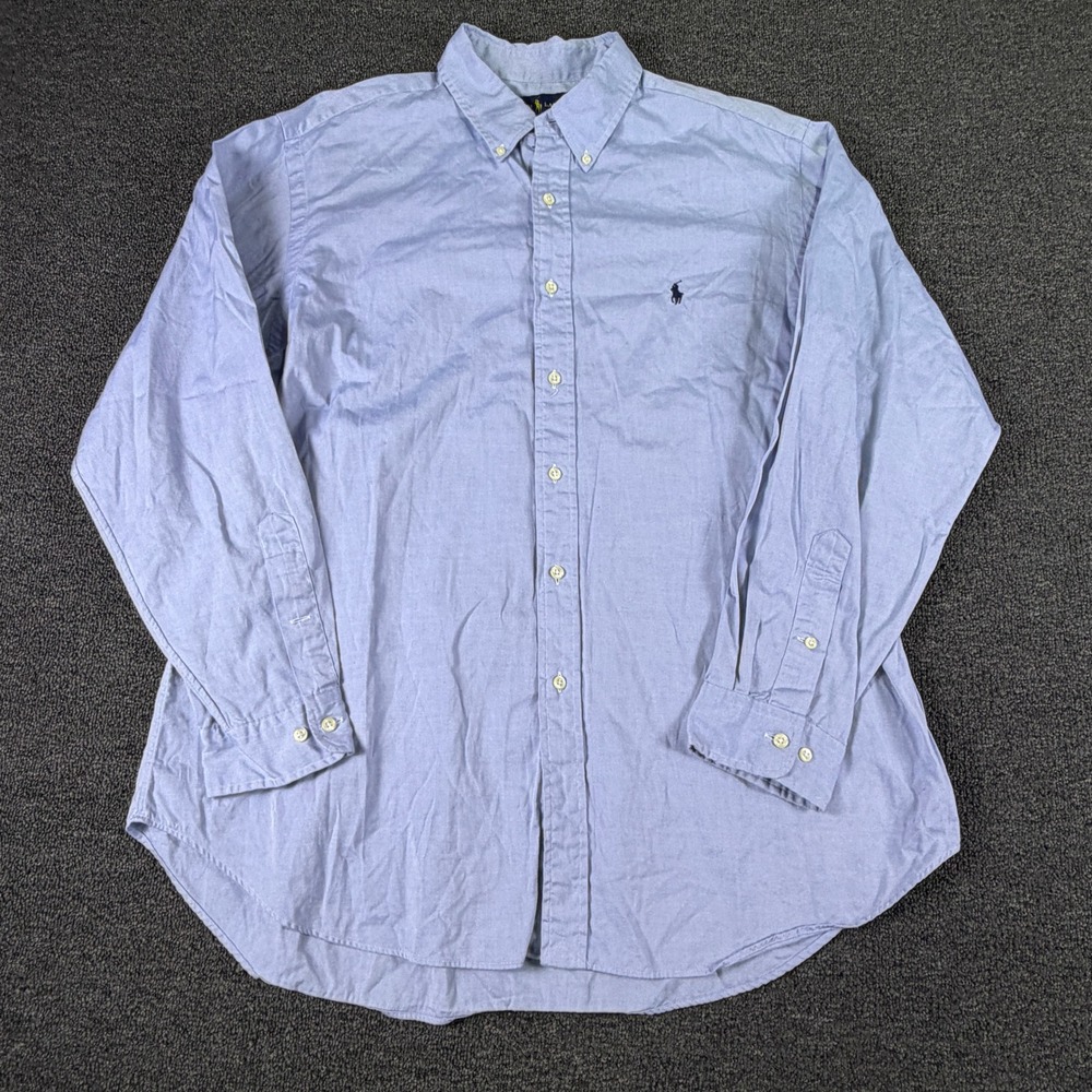 Ralph Lauren Shirt Mens 17.5 34/35 Classic Fit Light Blue Button-down EUC